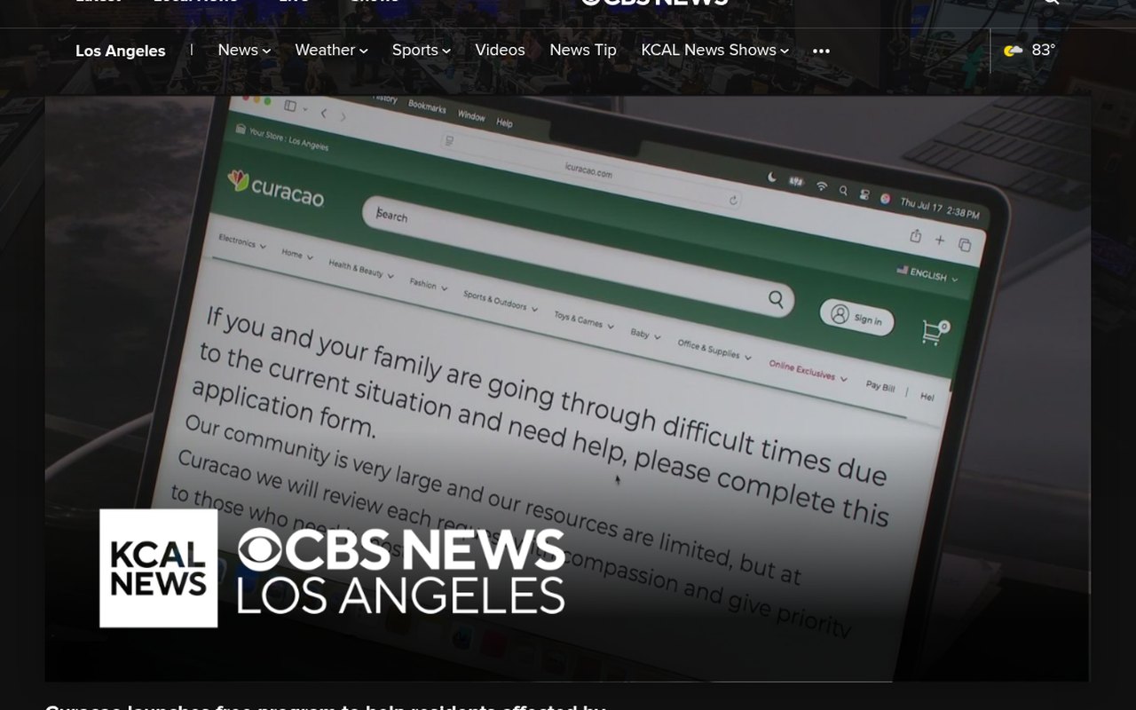 CBS News Los Angeles coverage of Curacao's Essential Assistance Program