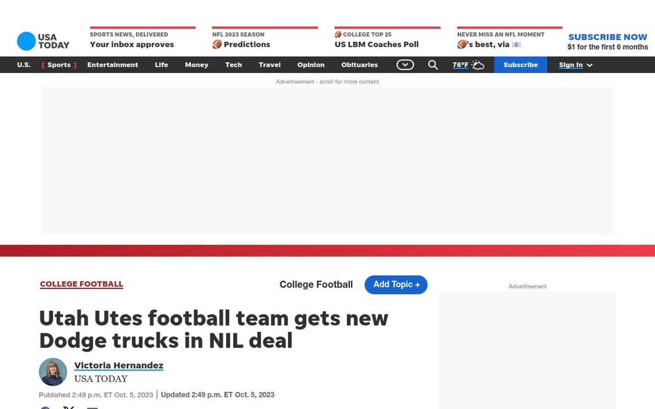 USA Today coverage of the Utah NIL truck program